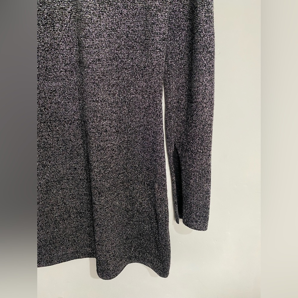 & Other Stories Wool Black Sparkly Dress Slit Sleeve Size S Party Celebrations - Picture 6 of 10
